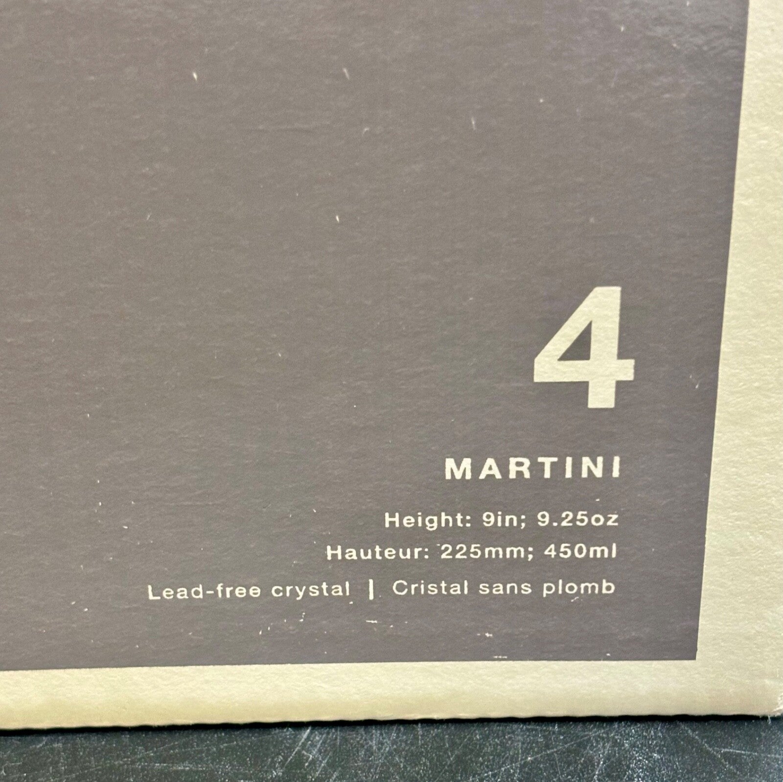 Tag Bella Collection Martini Glasses(4) NIB