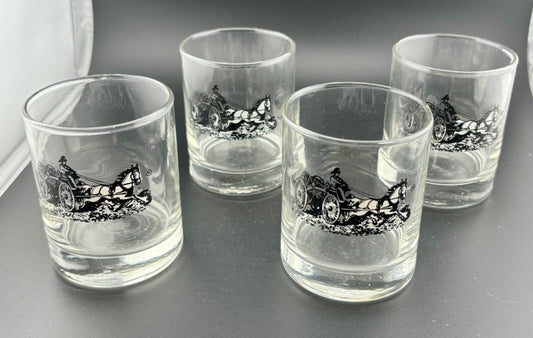 Vintage Fire-Engine Themed Drinking Glasses Short(4)