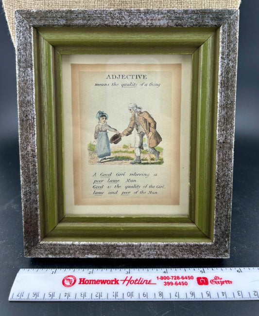 Vintage Wooden Framed Scene Adjective