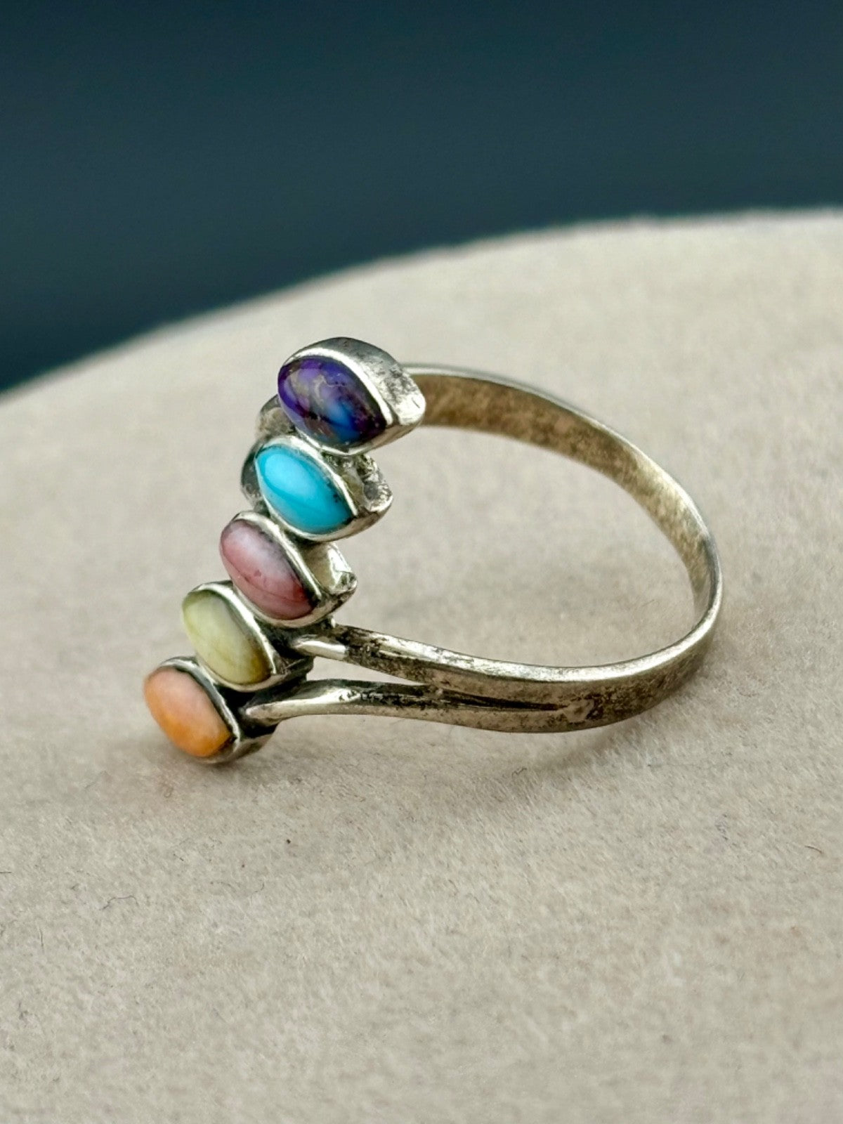 Sterling Silver Multi-Stone Ring Sz.8