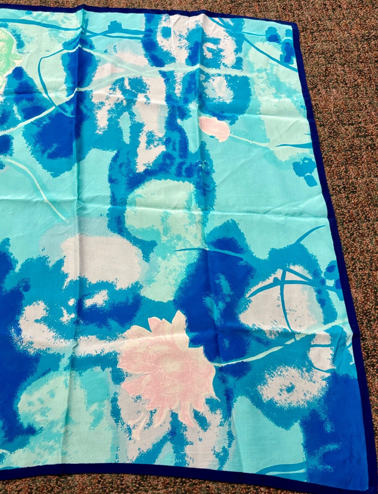 Vintage Triangle Hand-Printed Scarf Japan