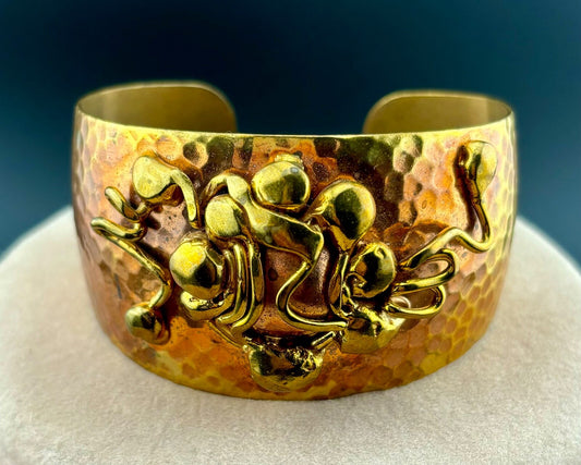 Vintage Hammered Copper and Brass Cuff Bracelet