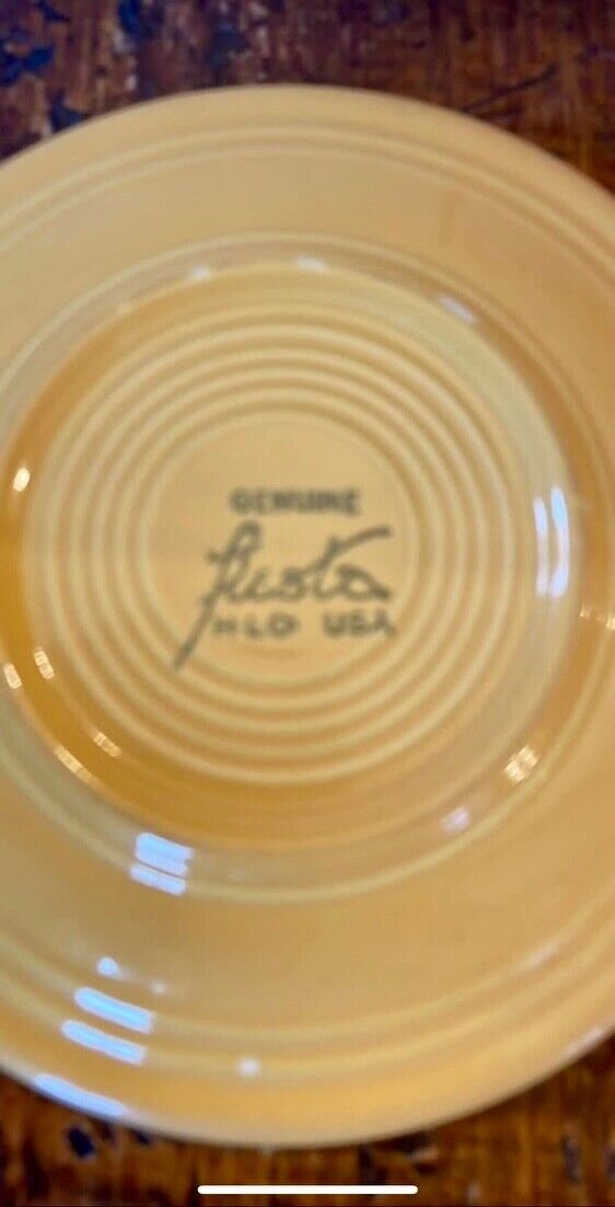 Six Mustard Yellow Fiesta Ware Saucers/Dessert Plates 6.25"