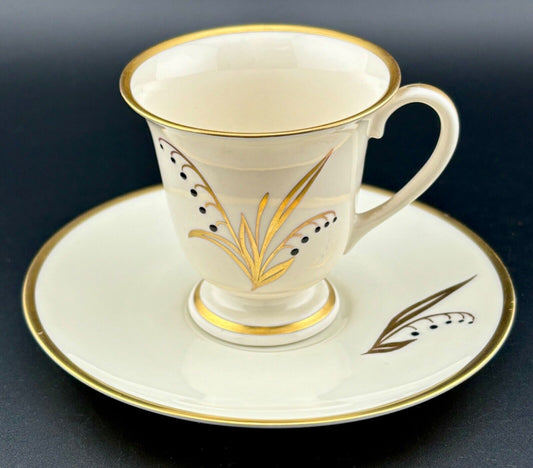 Flowers Demitasse/Espresso Cup & Saucer Hand Painted by Artist C.O. Mouness