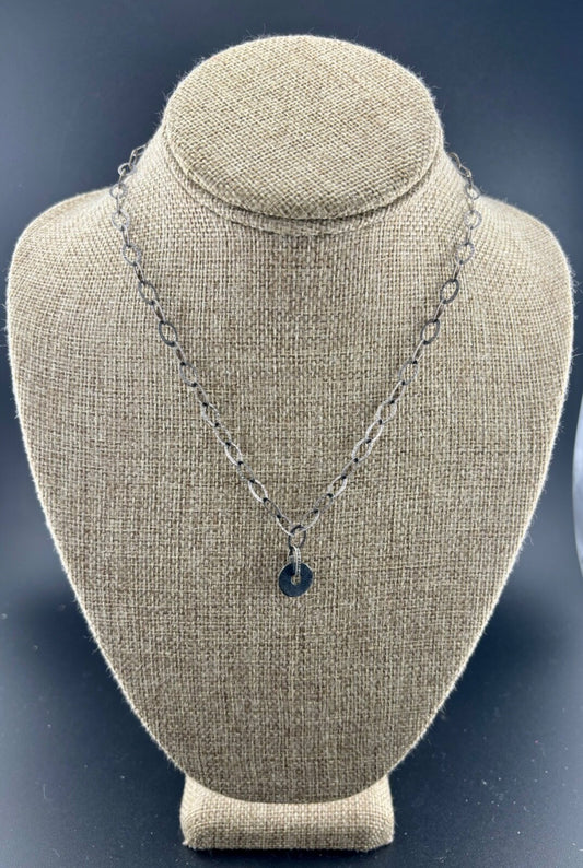 Silpada Sterling Silver Necklace Hammered Circle Pendant