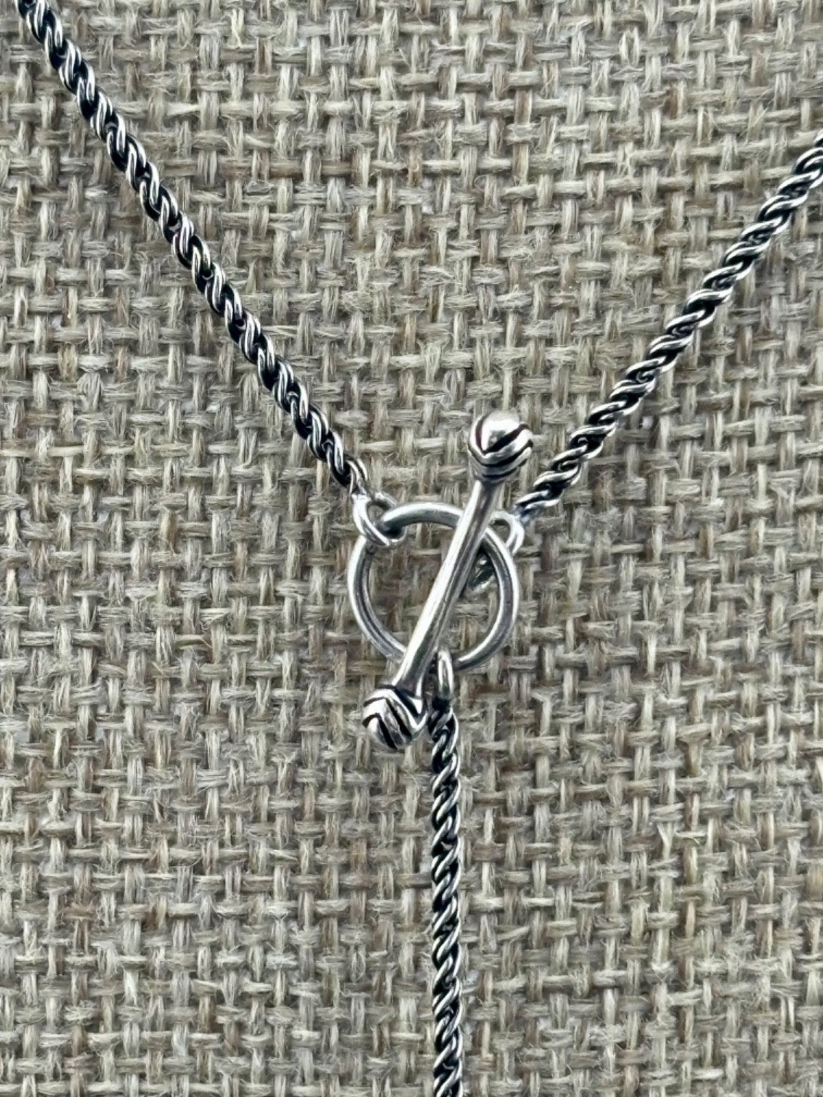 Sterling Silver Toggle Clasp Pendant Necklace 16"