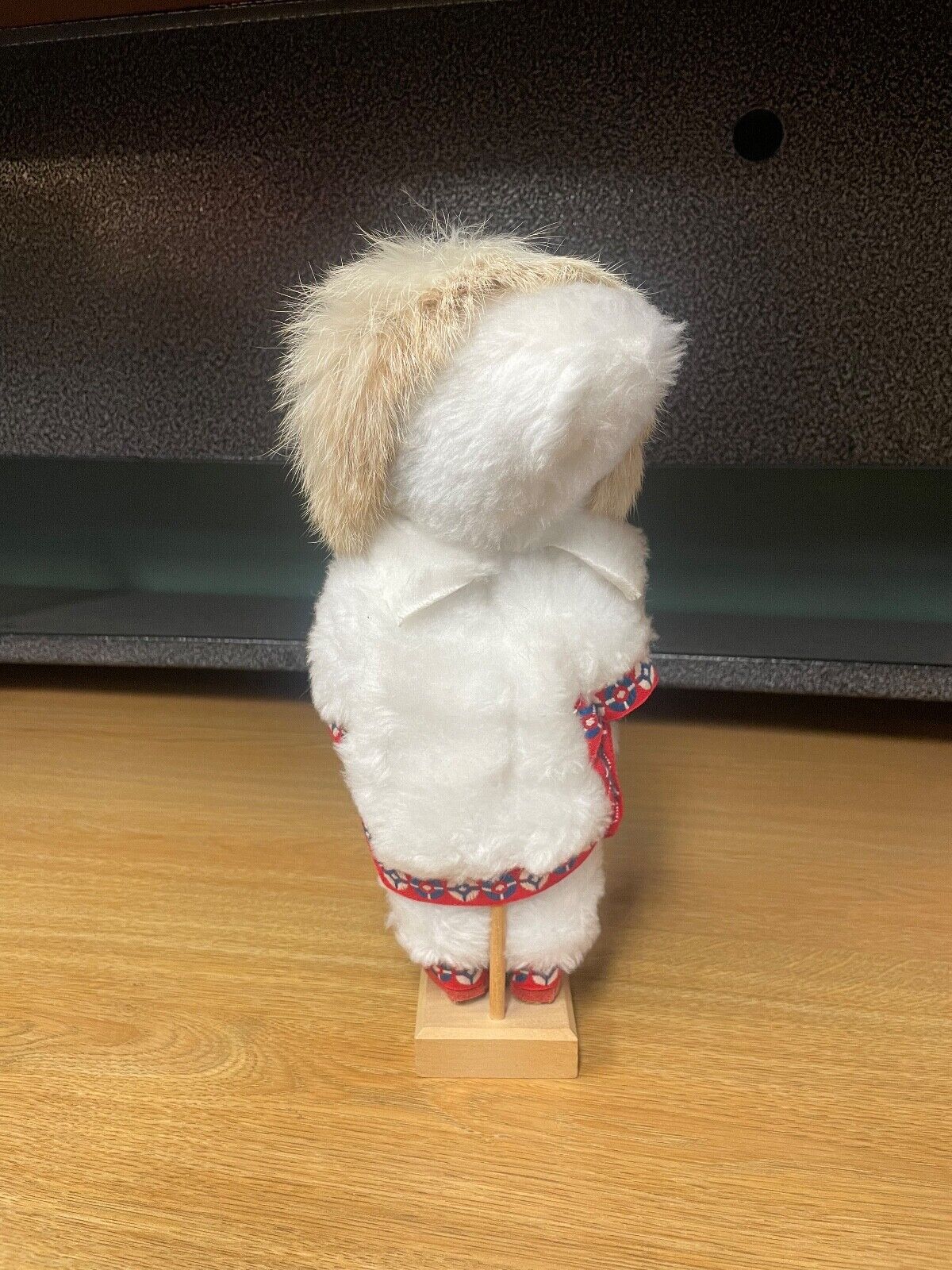 VINTAGE Doll Eskimo Alaska Real Fur Stand 12"