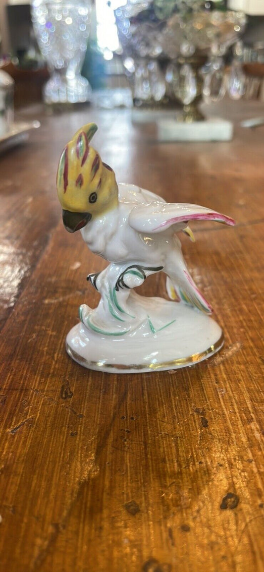 Vintage Small Porcelain Cockatoo Figurine