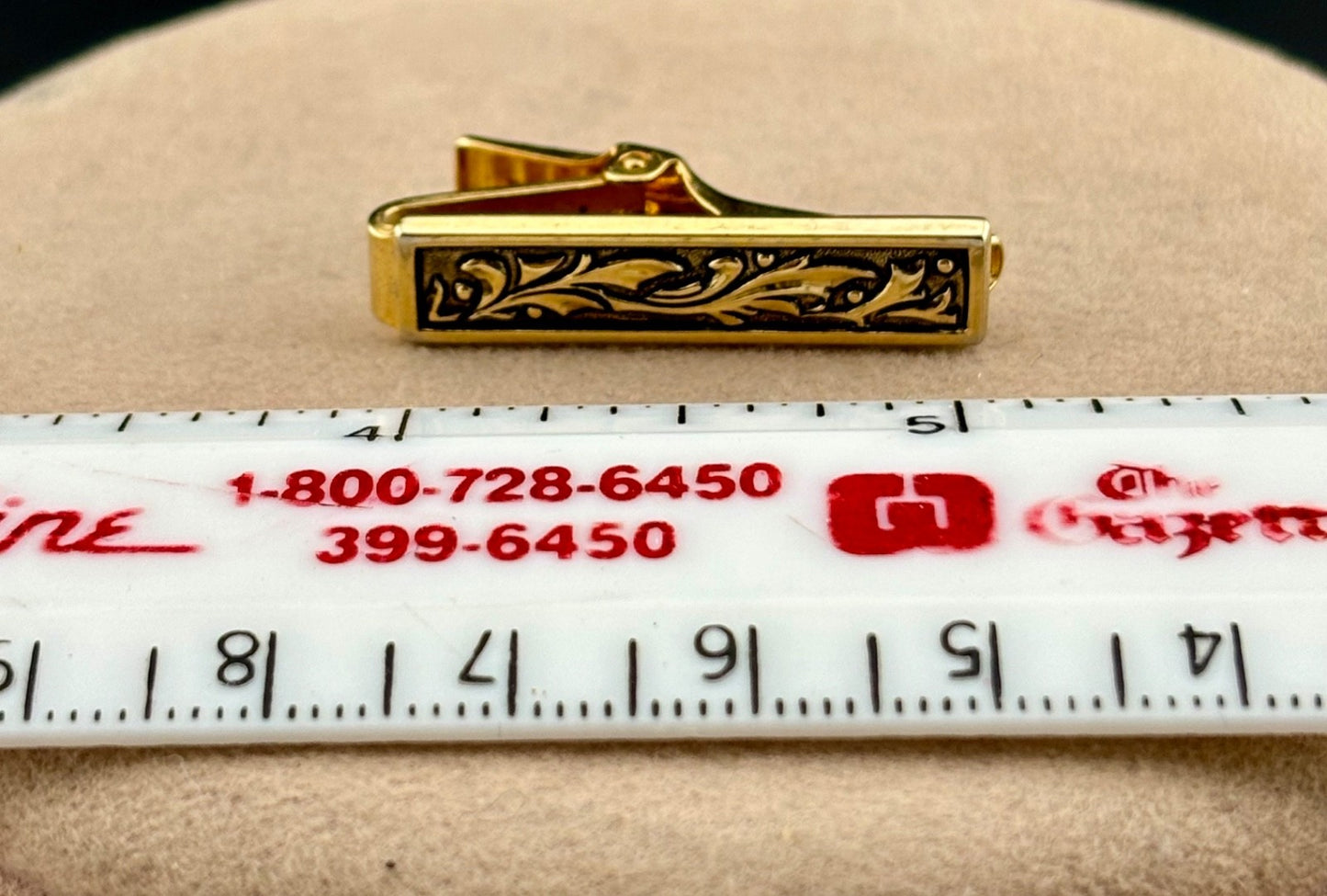 Vintage Anson Gold-Tone Floral Tie Clip