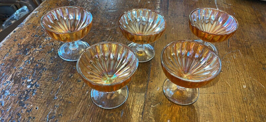 Vintage Carnival Glass Sherbets Set of Five