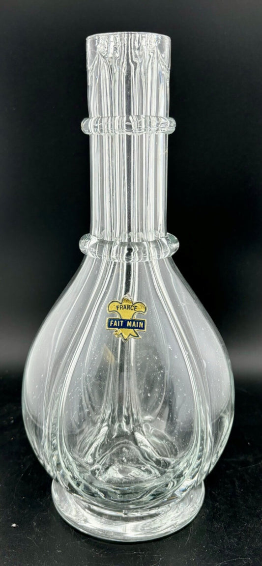 Vintage Four Chamber Glass Decanter Made in France Fait Main