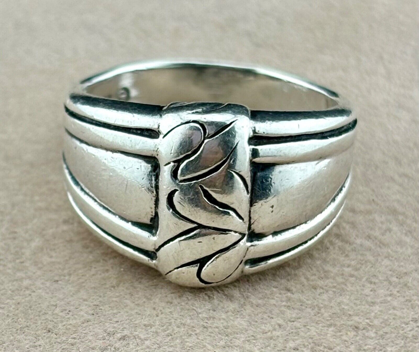 Sterling Silver Band/Ring Knot Design Sz. 7.5 1" Wide