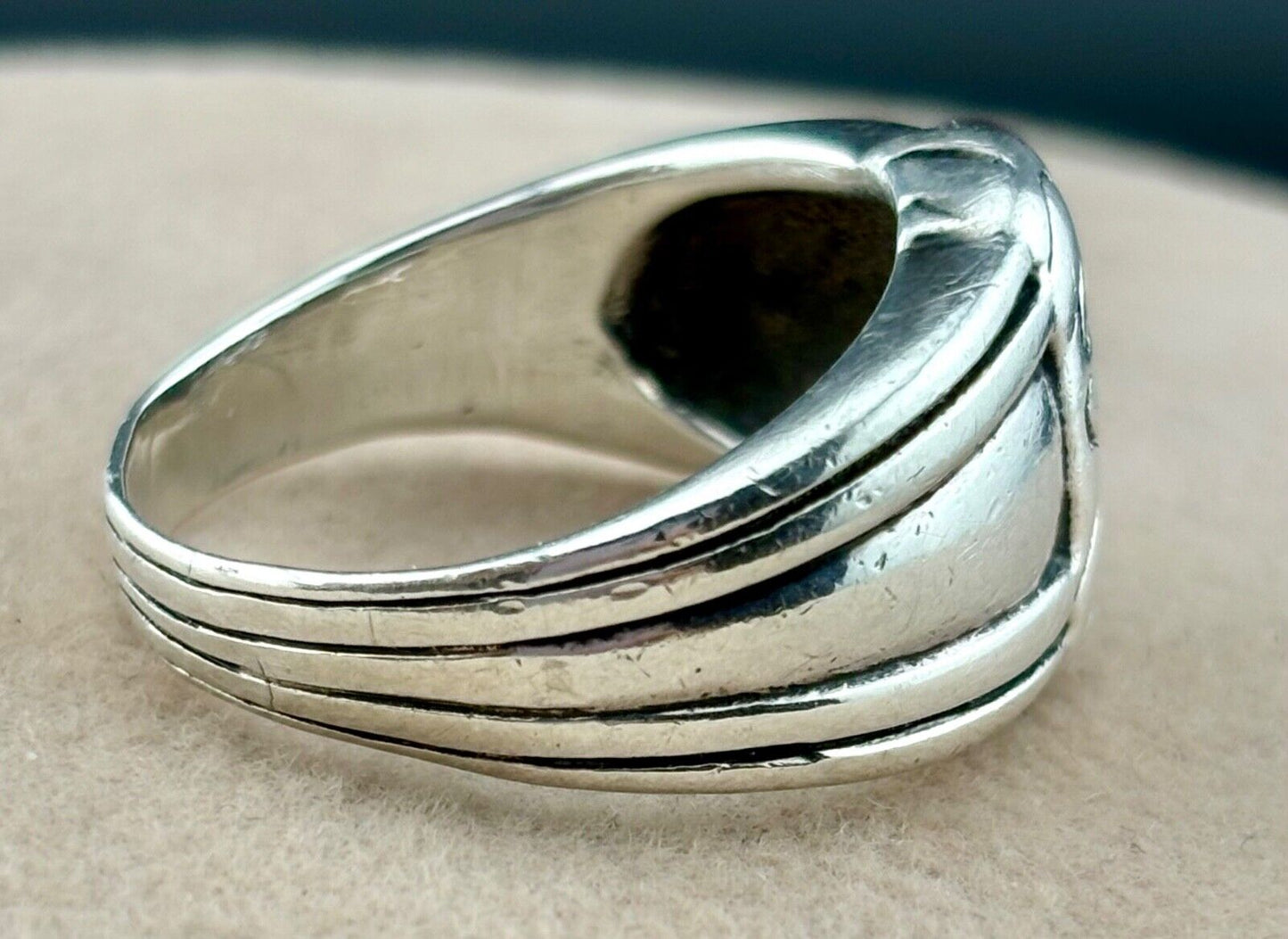 Sterling Silver Band/Ring Knot Design Sz. 7.5 1" Wide