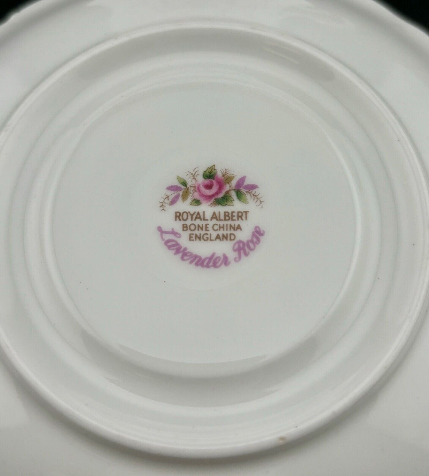 ROYAL ALBERT RIBBED TEA CUP AND SAUCER - "LAVENDER ROSE" MADE IN ENGLAND