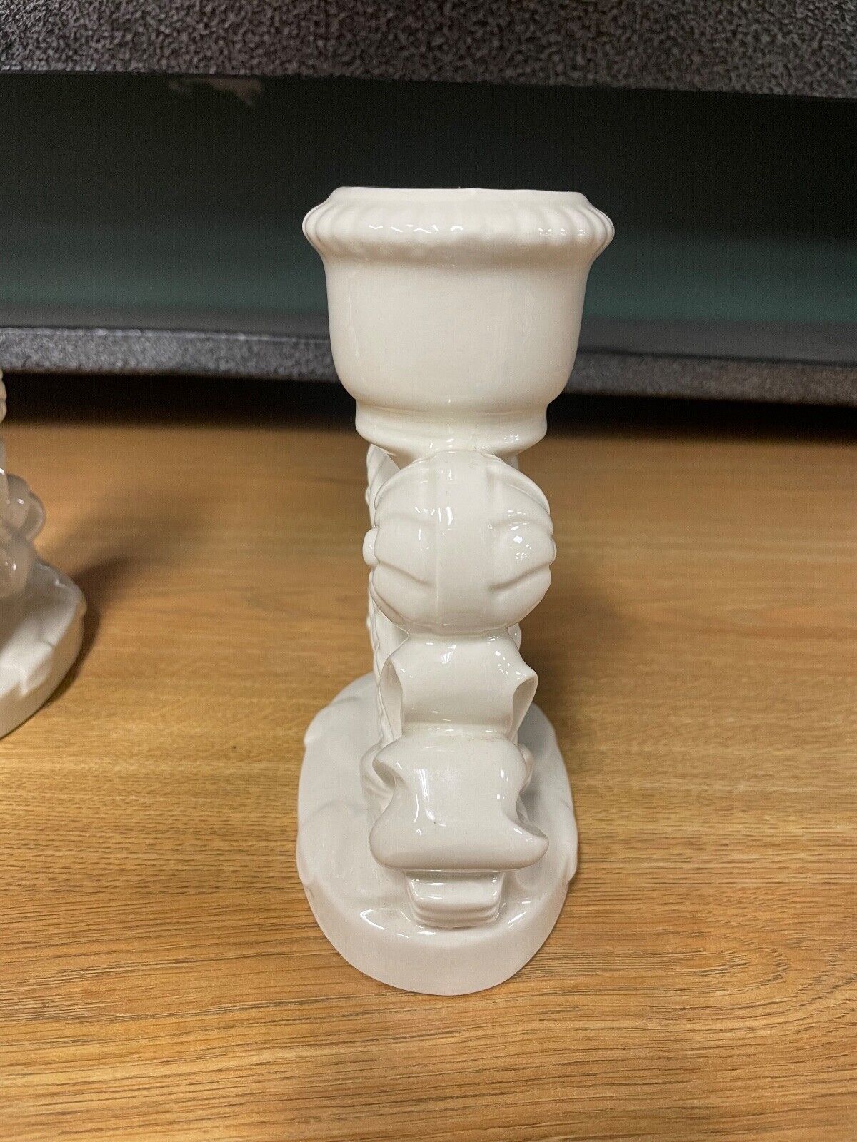 Pair of Vintage Porcelain Candle Stick Holders