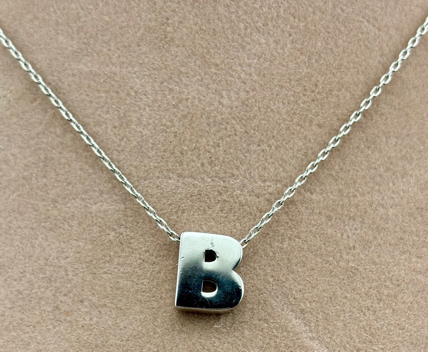 Trifari Silver-Tone Letter "B" Necklace