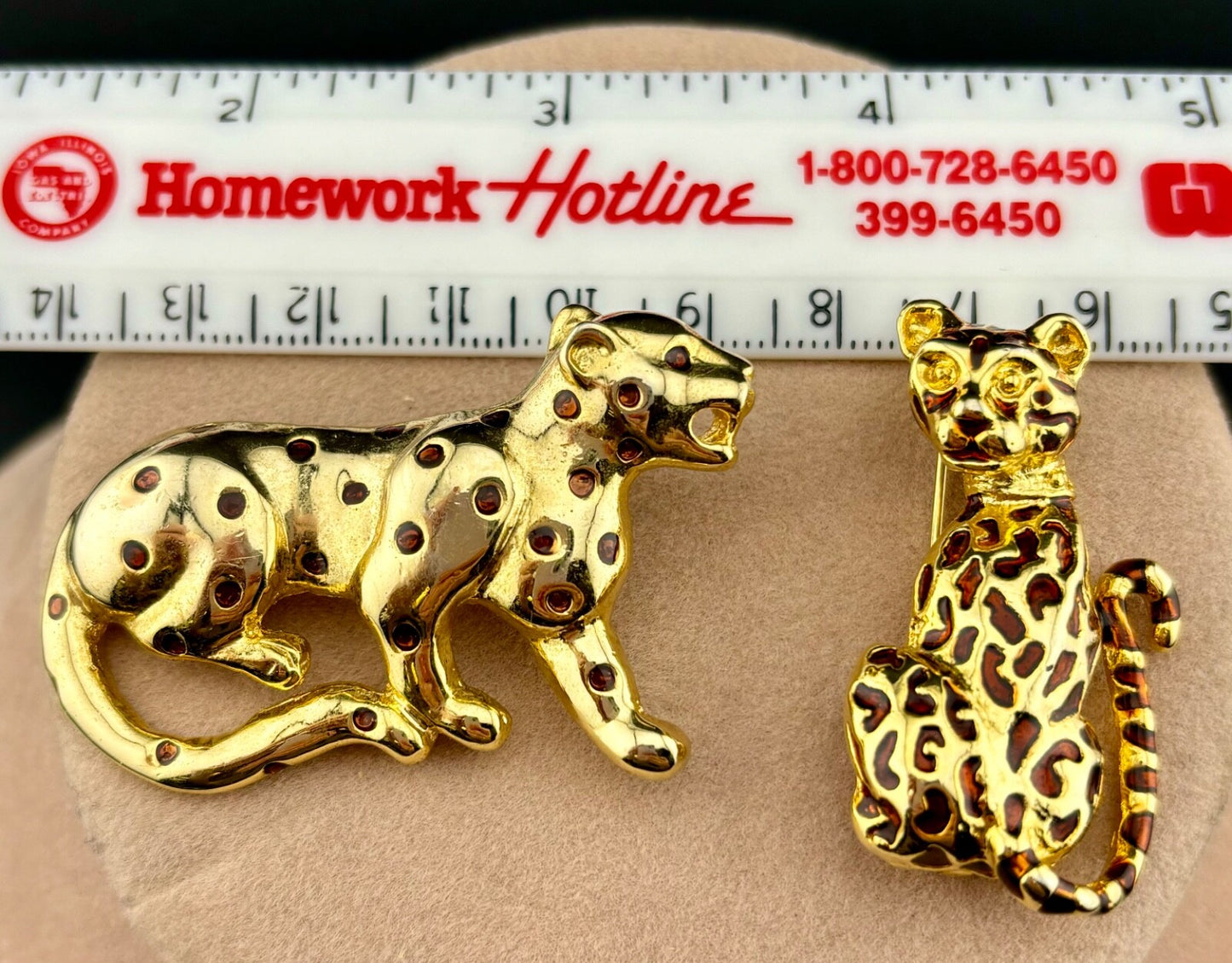 Vintage Leopard/Cheetah Brooches NK