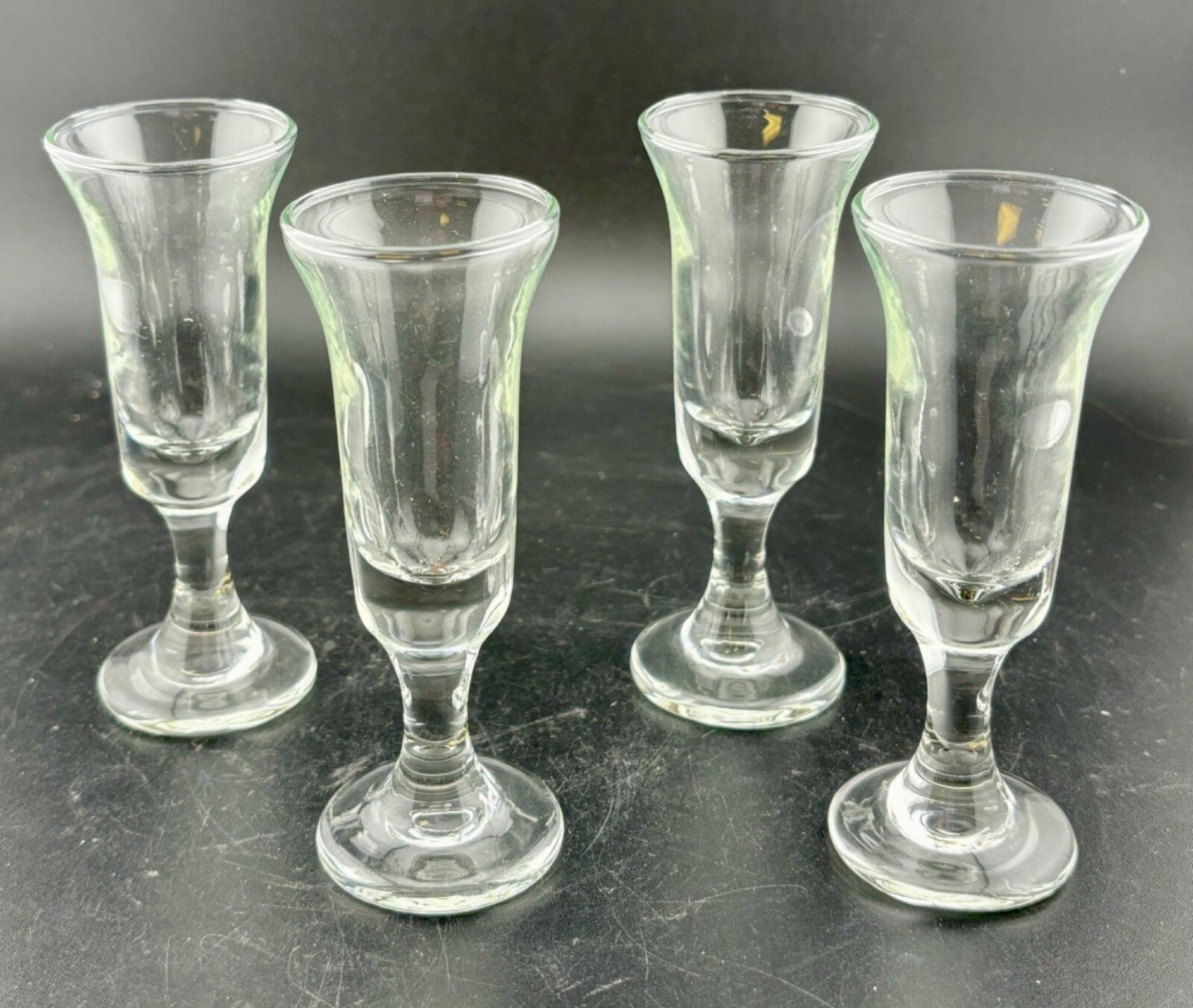 Vintage Clear Glass Cordials 4.25" Set of Four