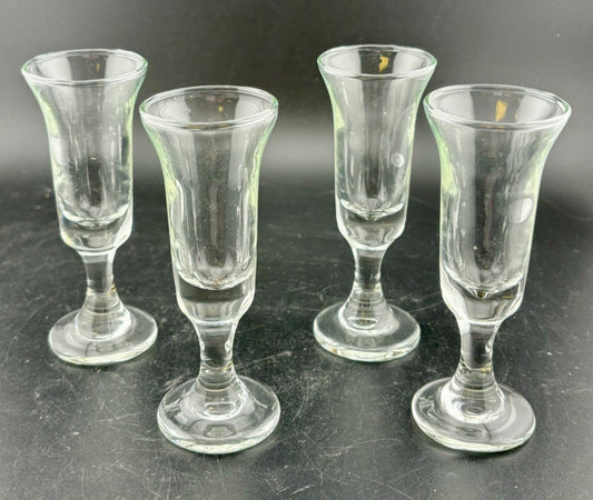 Vintage Clear Glass Cordials 4.25" Set of Four