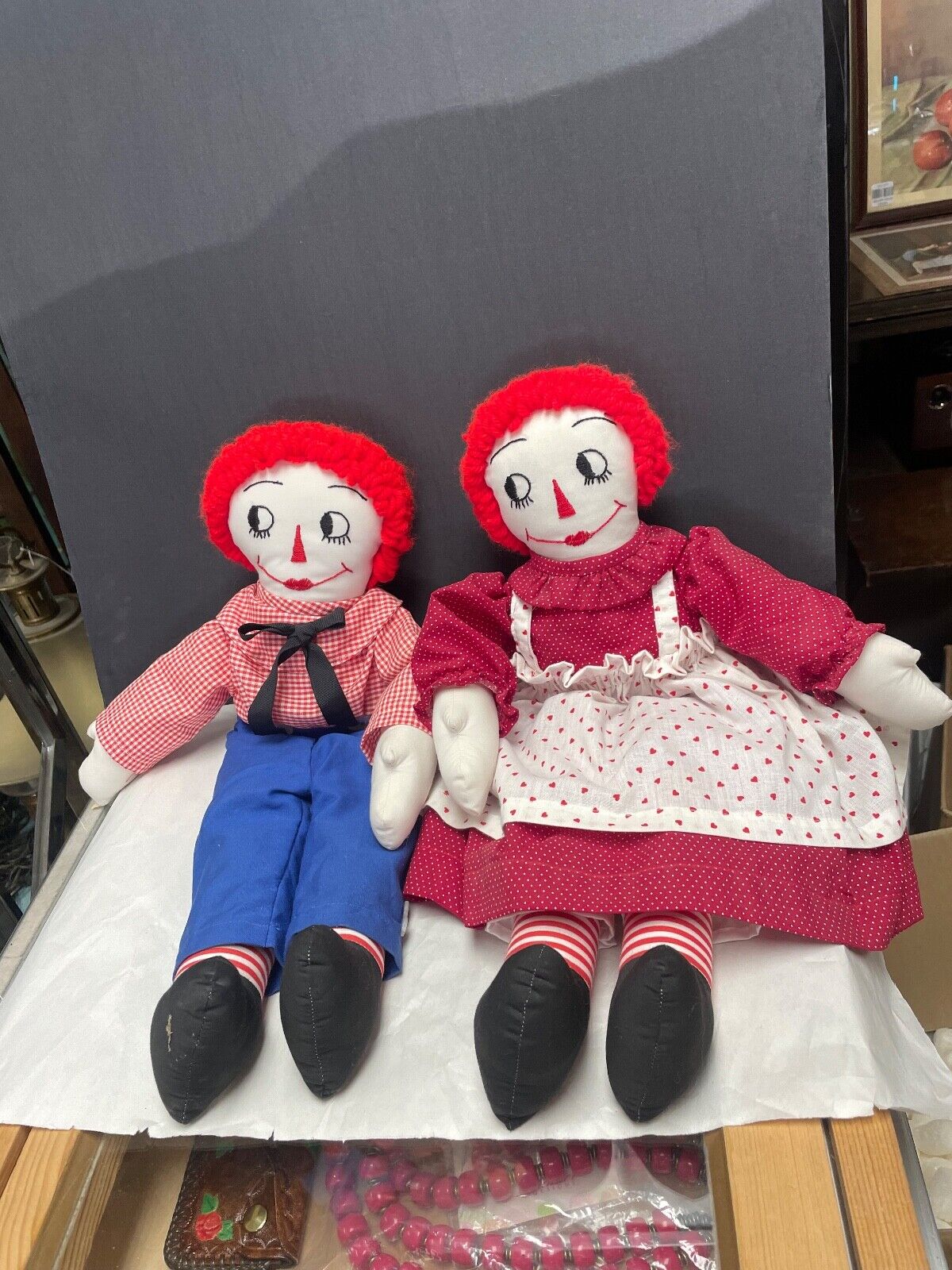 Handmade Vintage Raggedy Ann and Andy Dolls