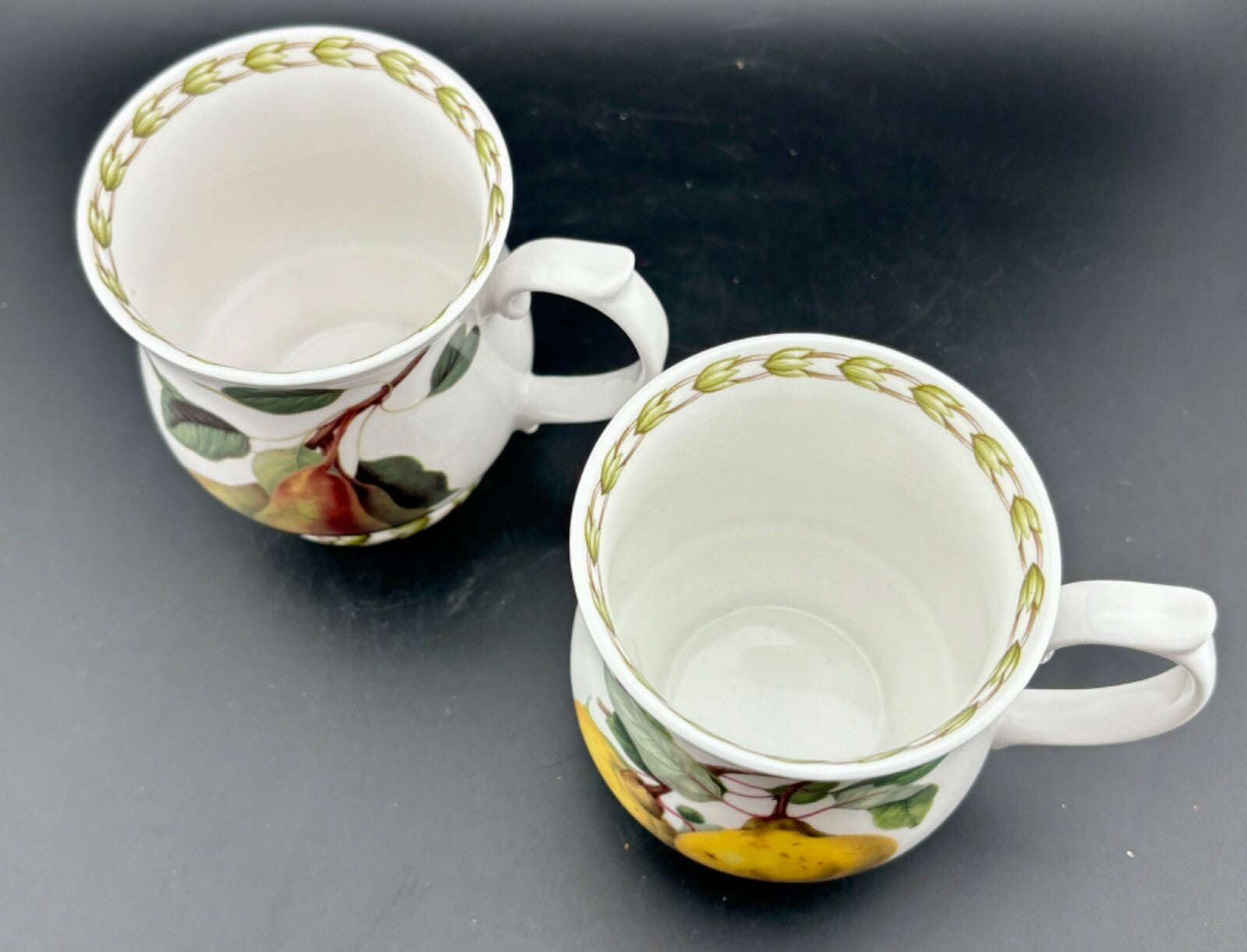 Queen's Hooker China Fruit Mugs Set Of 2 The Royal Horticultural Society 8 Oz 