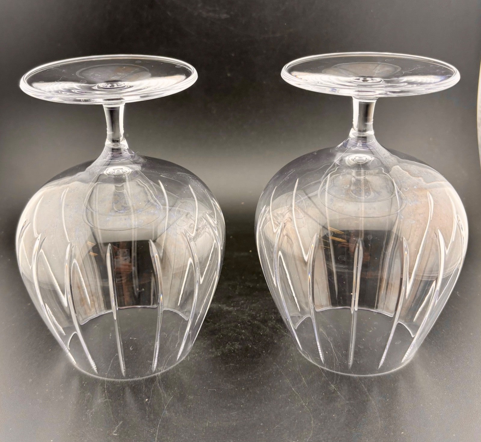 Etched Crystal Brandy Snifters 6" Pair