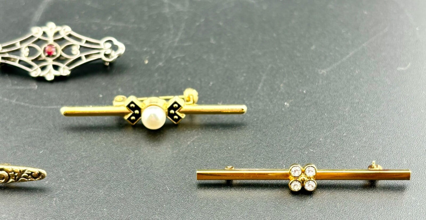Lot of Five Vintage Bar Pins Avon and Unmarked NK