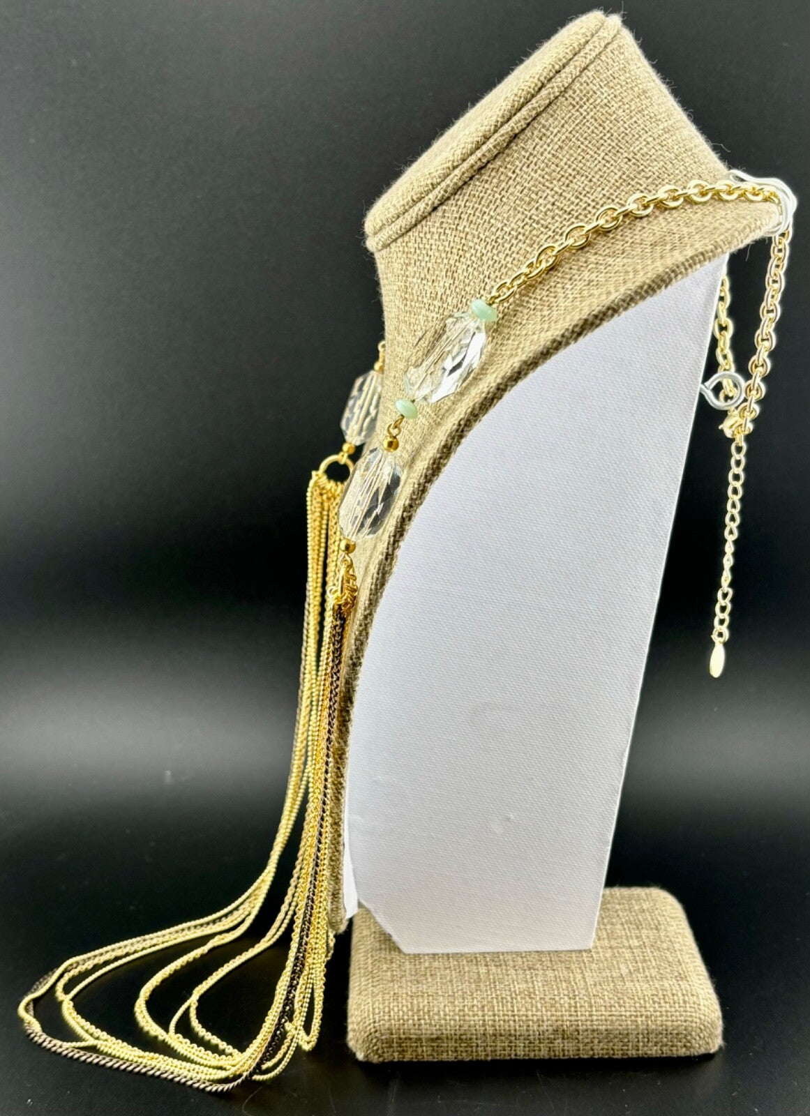 Gold-Tone Multi-Layered Crystal Necklace Avon