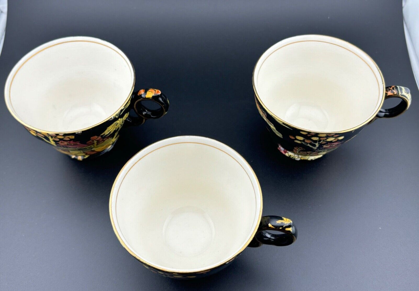 Vintage Royal Winton Grimwades Pekin Tea Cups x3