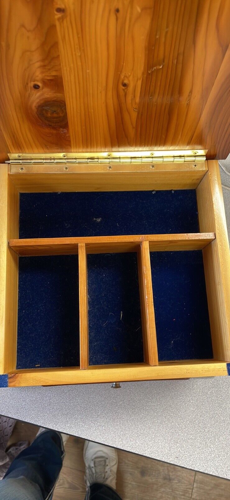 Jewelry Box Handmade Pine Velvet Lining