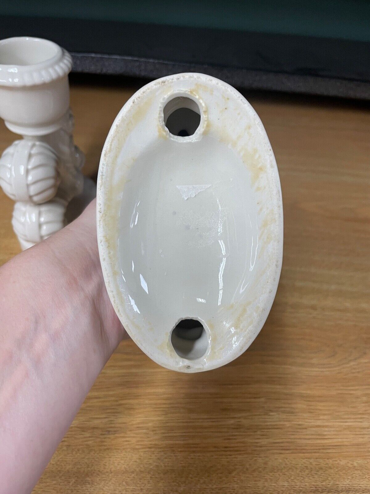 Pair of Vintage Porcelain Candle Stick Holders