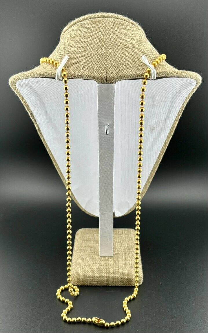 Gold-Tone and Frosted Lucite Tassel Necklace 41" long NK