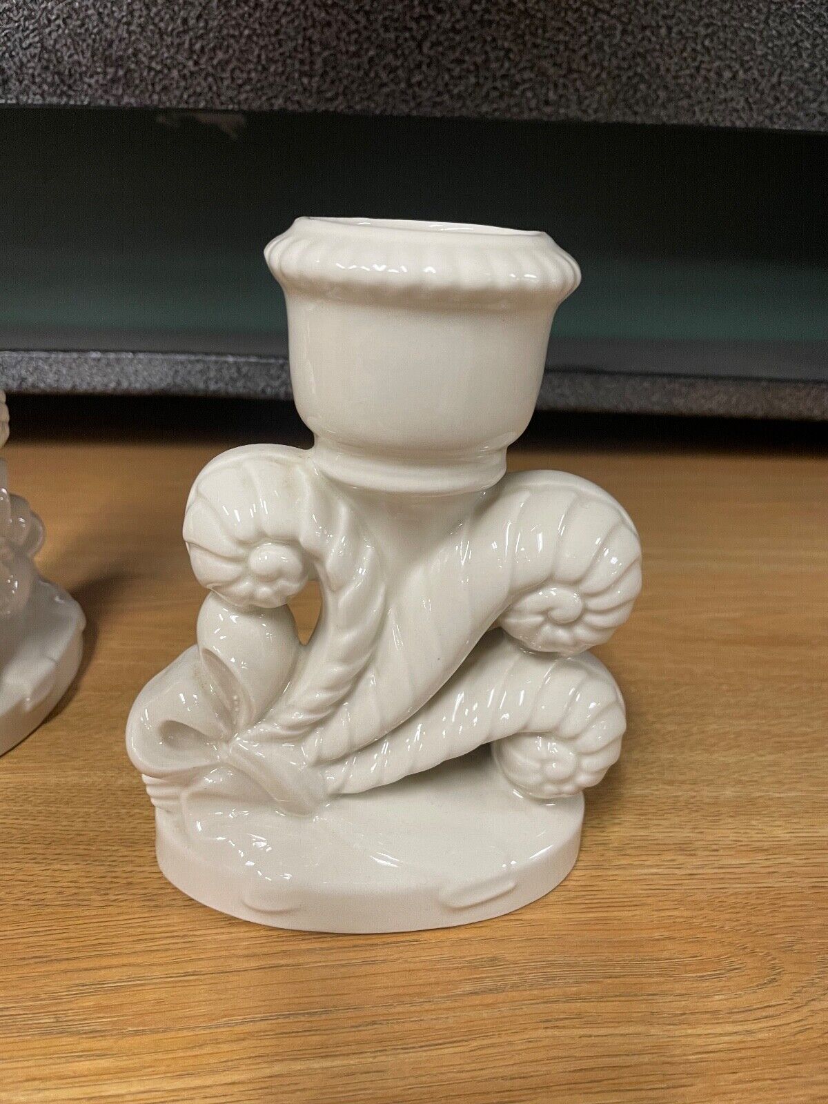 Pair of Vintage Porcelain Candle Stick Holders