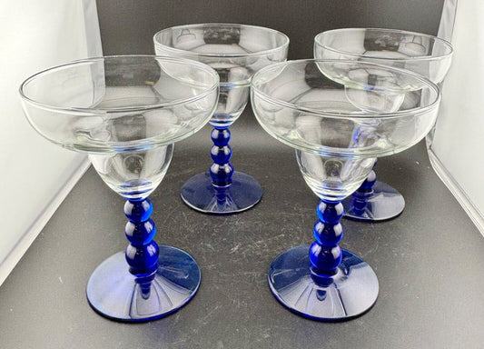 Set Of 4 Vintage Libbey Metropolis Ball Stem 8OZ Margarita Glasses
