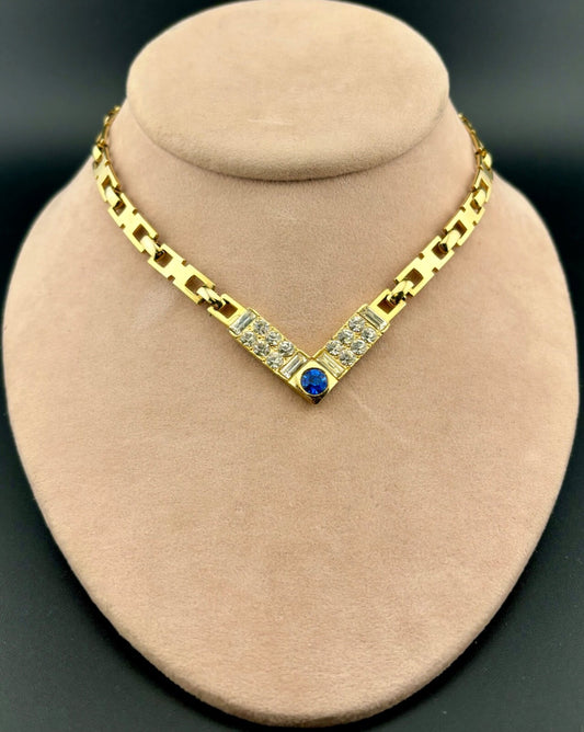 Vintage Gold-Tone Rhinestone Choker