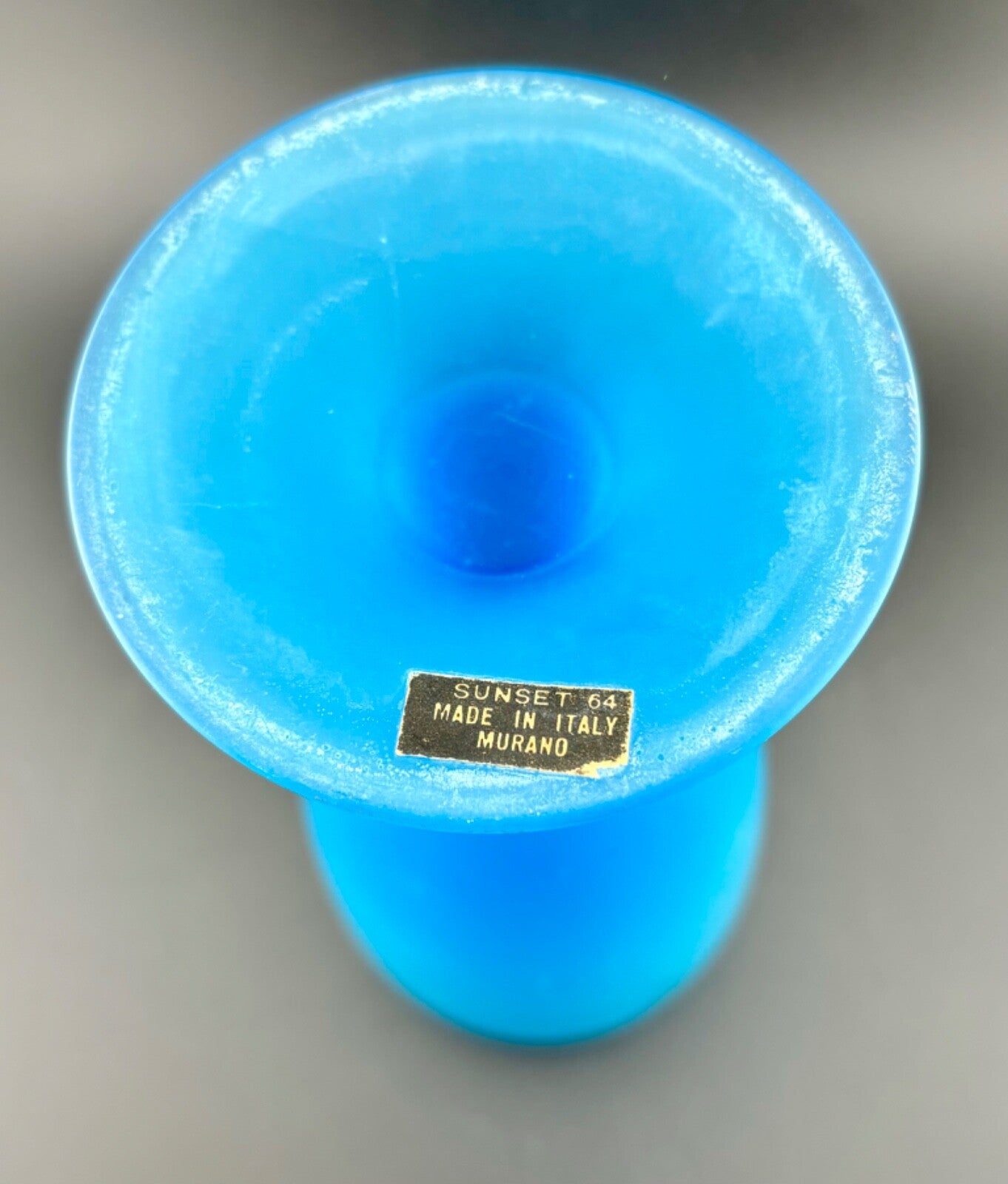 Vintage Sunset 64 Blue Italian Murano Goblet