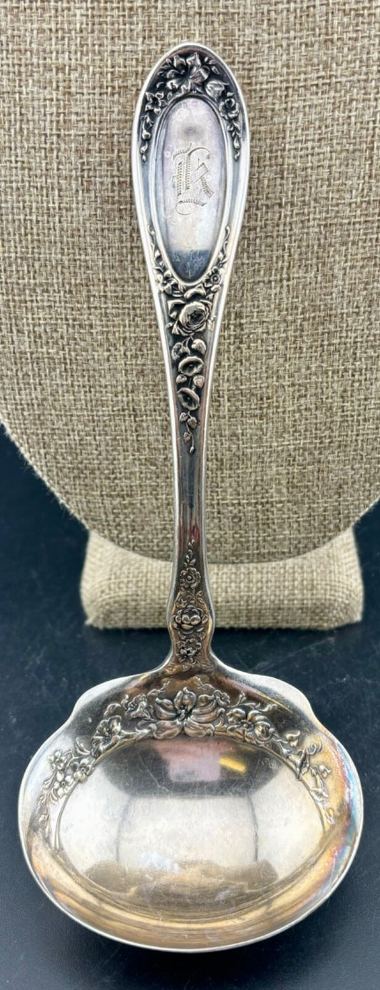 Ornate Wallace Silver-Plate Soup Ladle Engraved