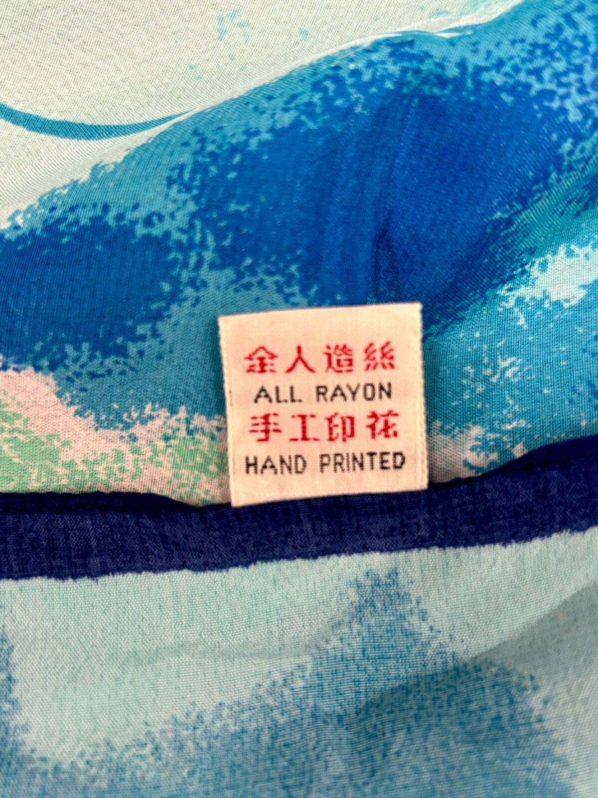 Vintage Triangle Hand-Printed Scarf Japan
