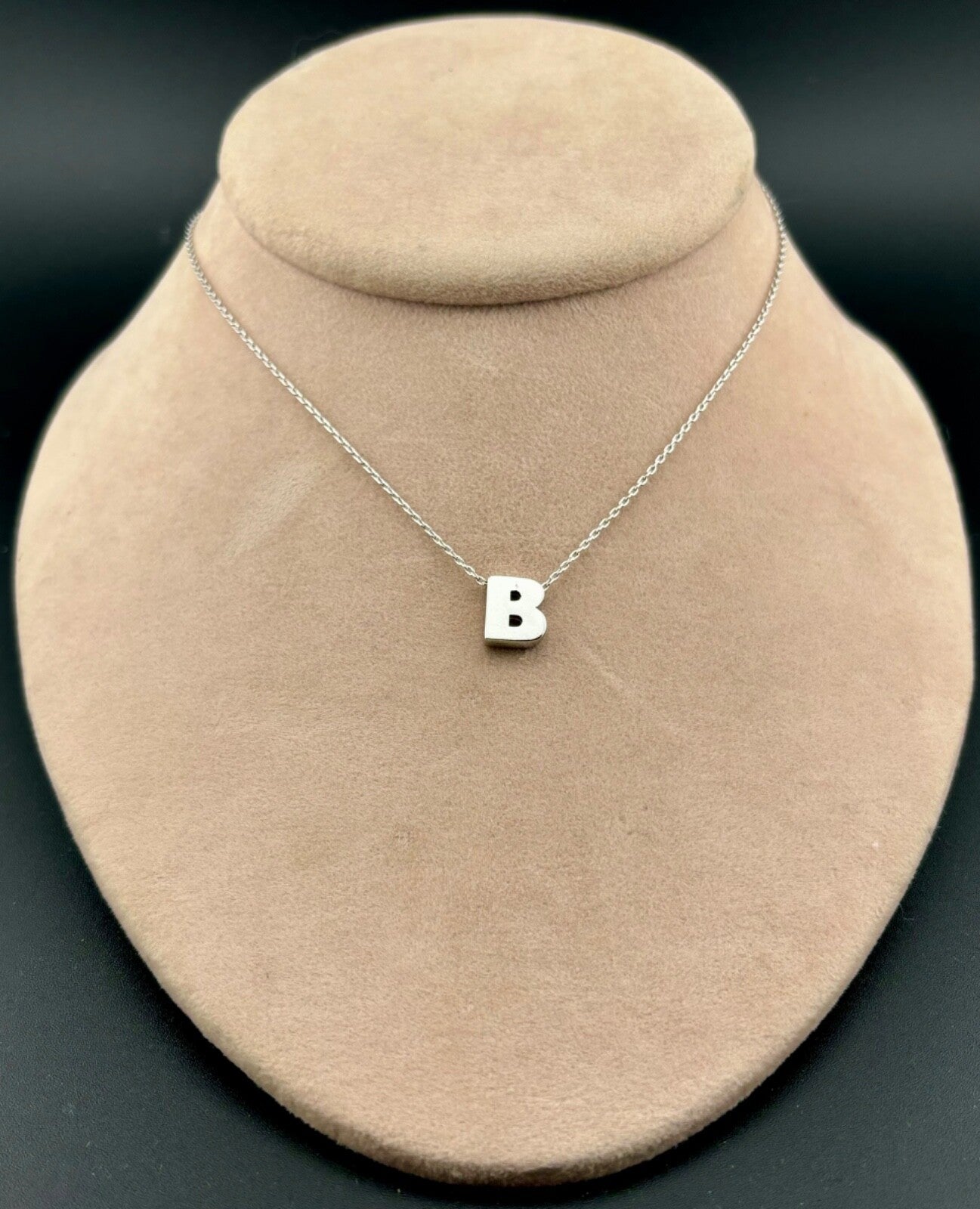 Trifari Silver-Tone Letter "B" Necklace