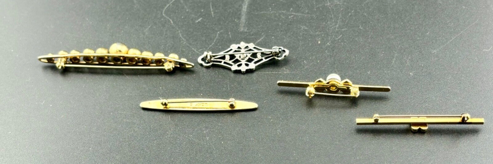 Lot of Five Vintage Bar Pins Avon and Unmarked NK