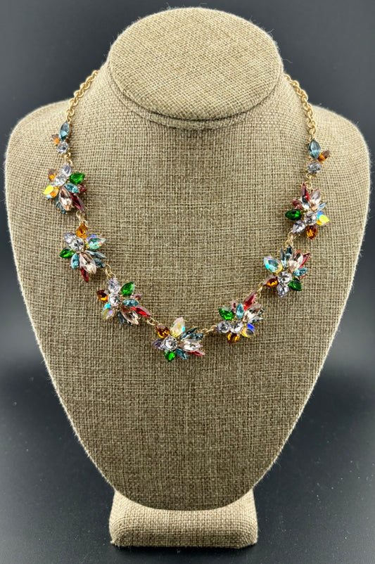 Multi-Color Fruit Salad Rhinestone Costume Jewelry Necklace