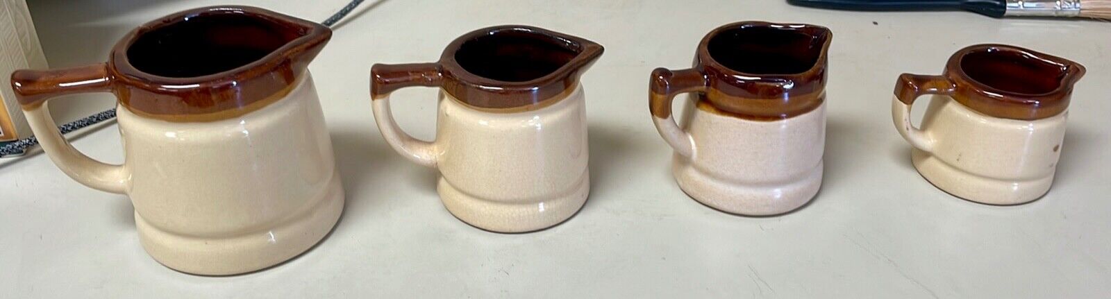 Vintage Ceramic Measuring Cups Wheat Motif Set of Four