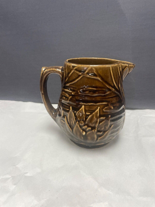 Vitage McCoy Pottery Lotus Flower Pitcher Brown