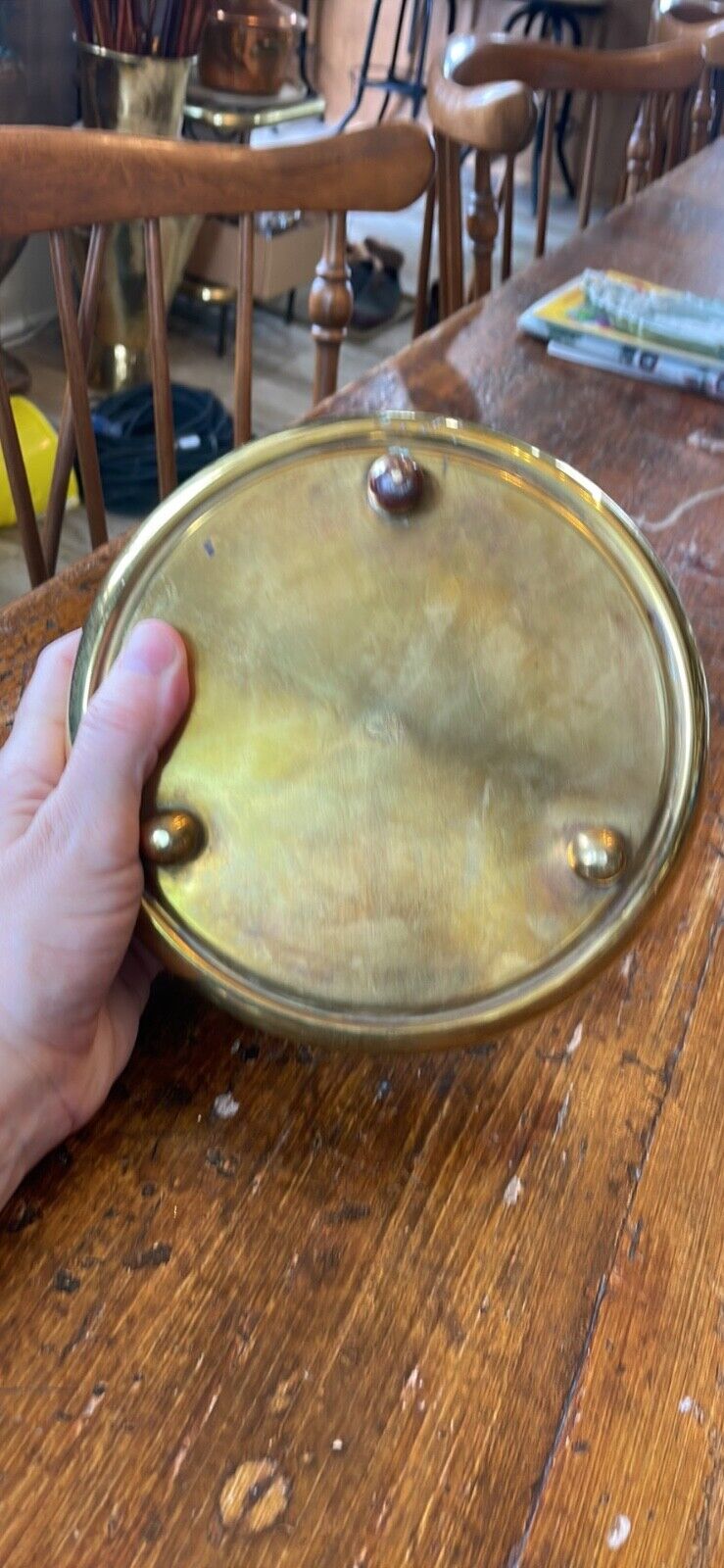 Vintage Lidded Brass Dish with Divided Glass Insert