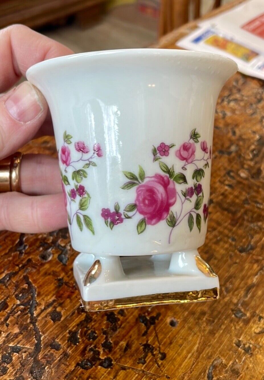 Small Vintage Porcelain Urn Floral