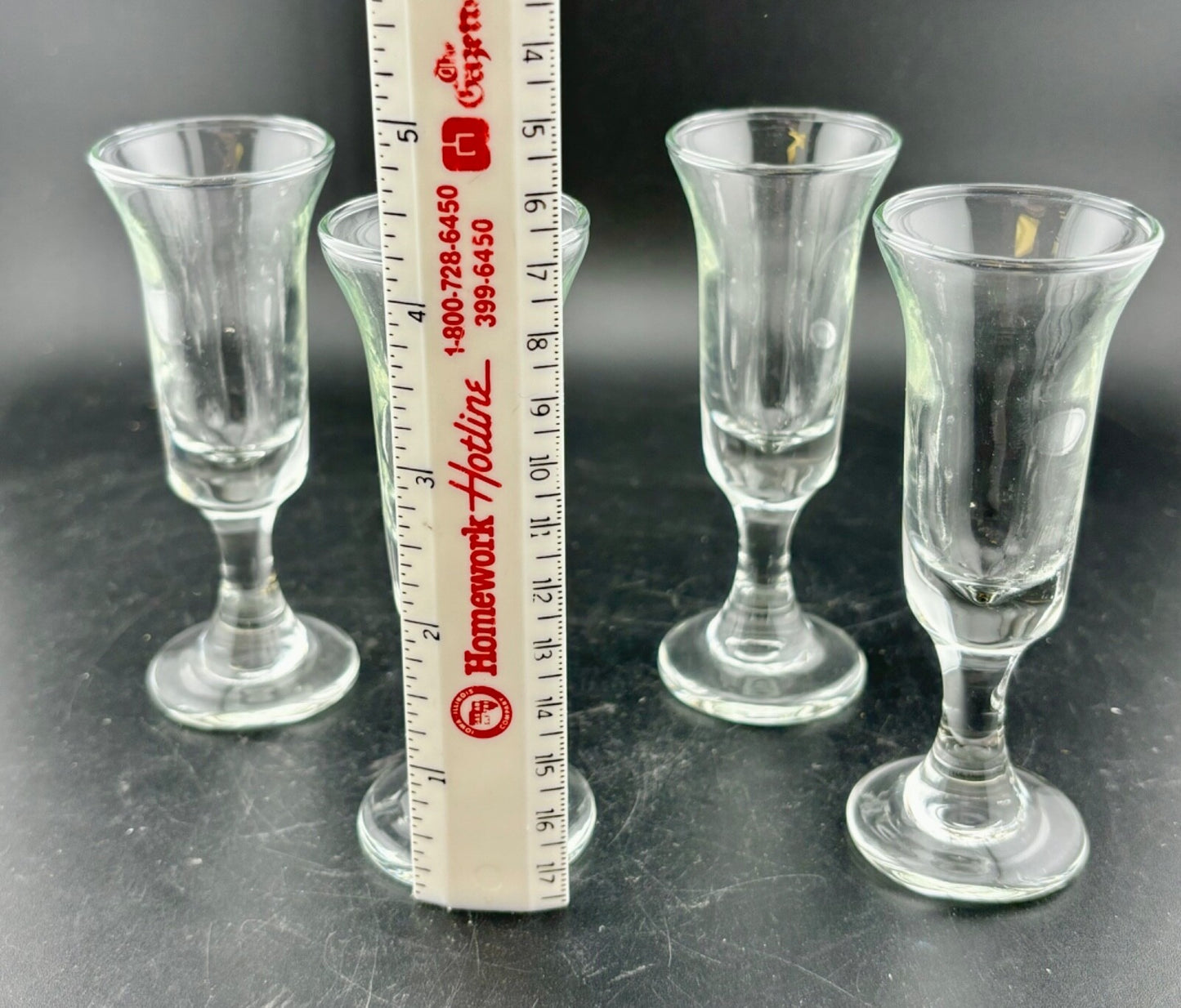 Vintage Clear Glass Cordials 4.25" Set of Four