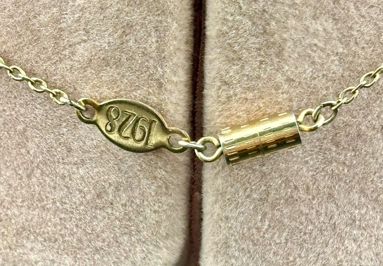 1928 Brand Gold-Tone Faux Opal Locket Necklace 15"