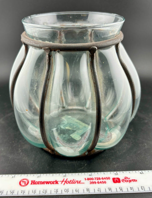 Mexican Caged Glass Vase