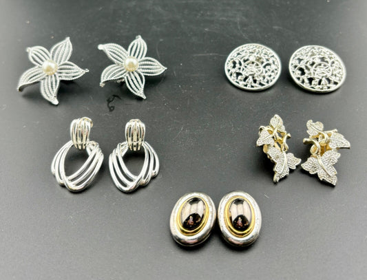 Vintage Lot of Clip-On Earrings Sarah Coventry/Monet/Liz Claiborne(5) NK