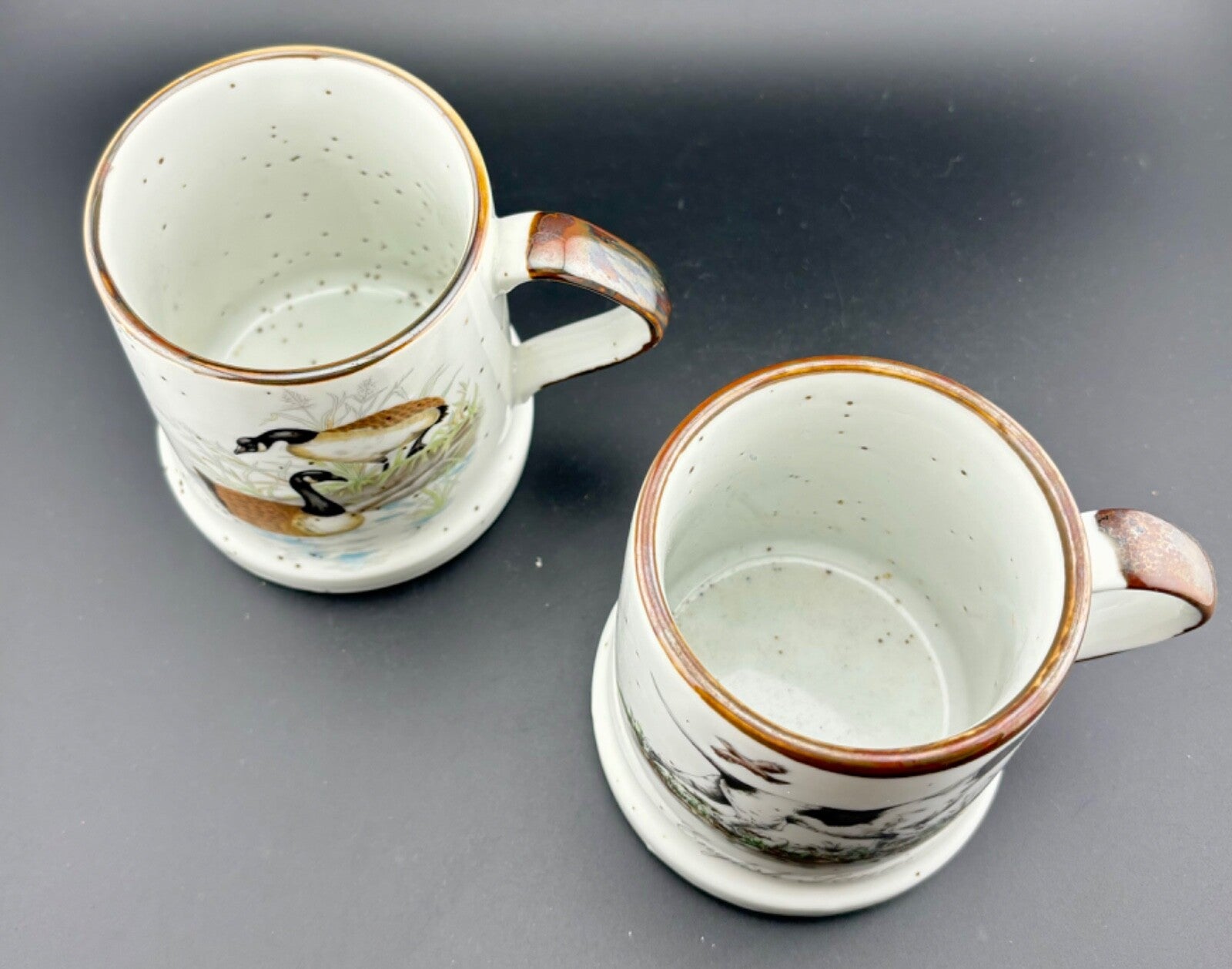 Vintage English Pointer and Canadian Geese Mugs